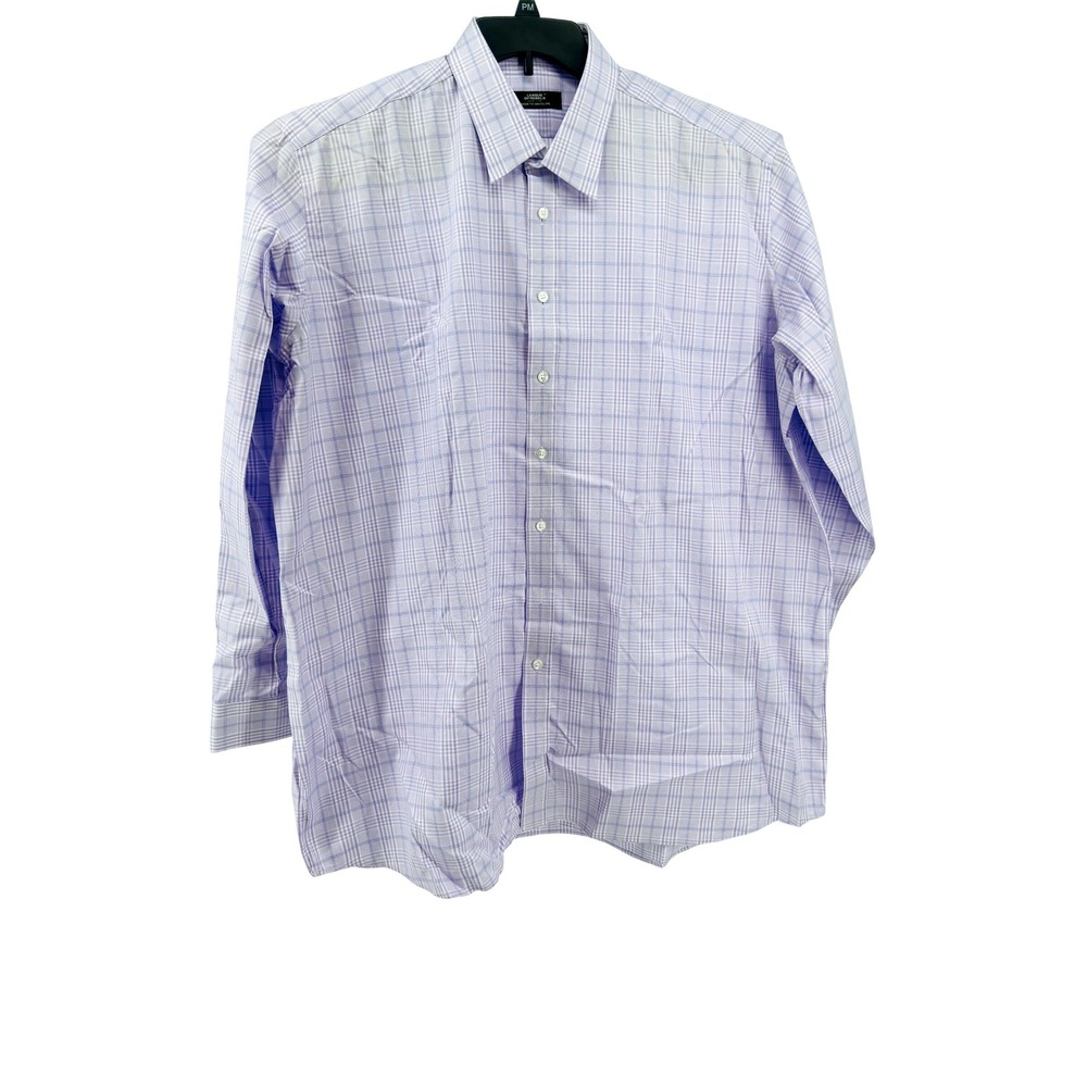 League of Rebels Dress Shirt Mens 58 Lavender Plaid Made to Measure Business L/S